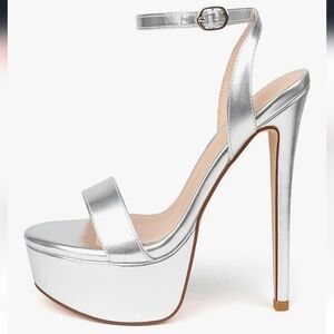 Silver Platform Stiletto Heels